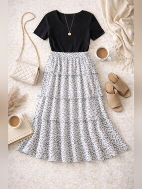 Ariat Camila Tiered Leopard Print Skirt XXL Boho Western NWT